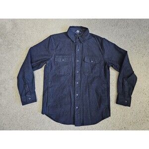 Lands End Shacket Shirt Jacket Mens Small 34 - 36 Heavy Pockets Black